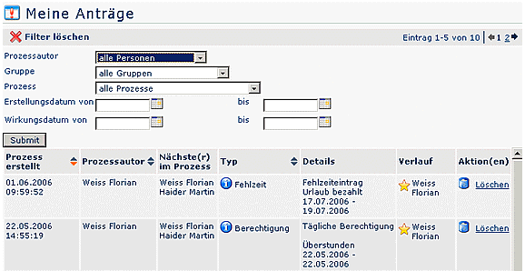 wd meine anträge